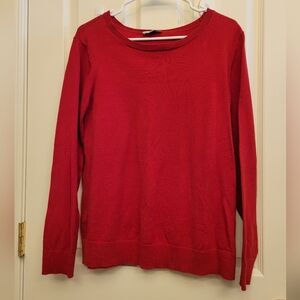 LOFT Red Crew Neck Sweater